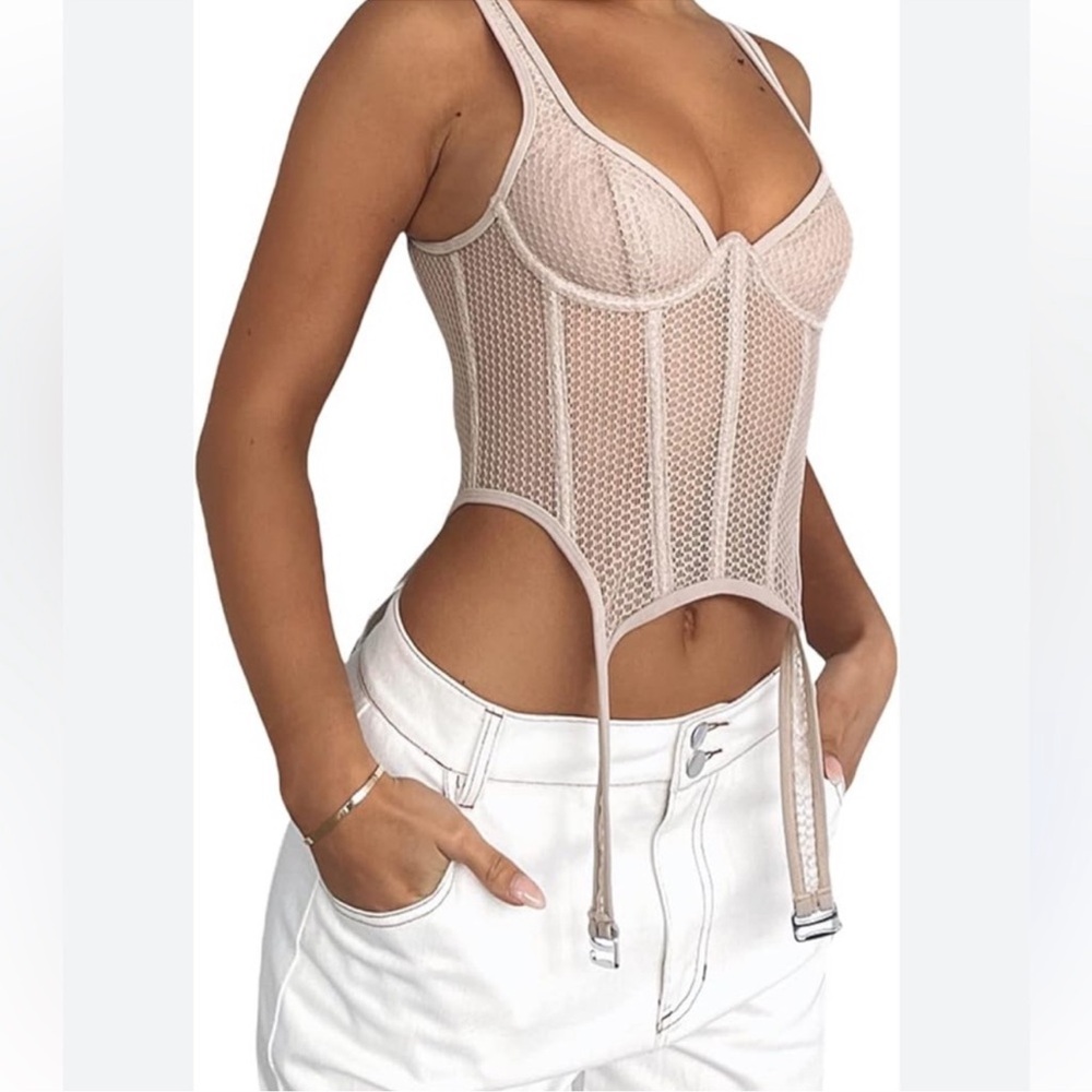 *New* White Fox Enlighten me Bustier taupe size Medium - Picture 3 of 13